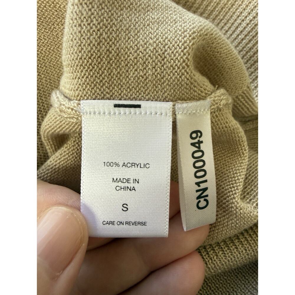 New York Company Women’s Sz S Knit Cardigan Sweater Button Down Short Sleeve Tan - Picture 7 of 9